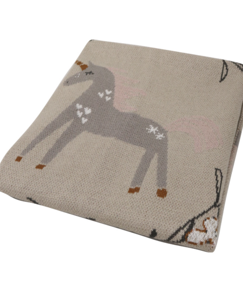 Alternative view of Cotton Unicorn Throw